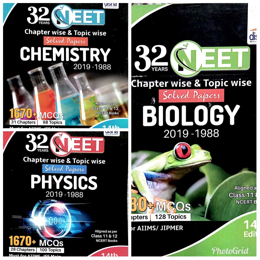 32 Years Neet ChapterWise & TopicWise Solved Papers Physics, Chemistry & Biology (2019  1988) 14Th Edition(Old Edition)