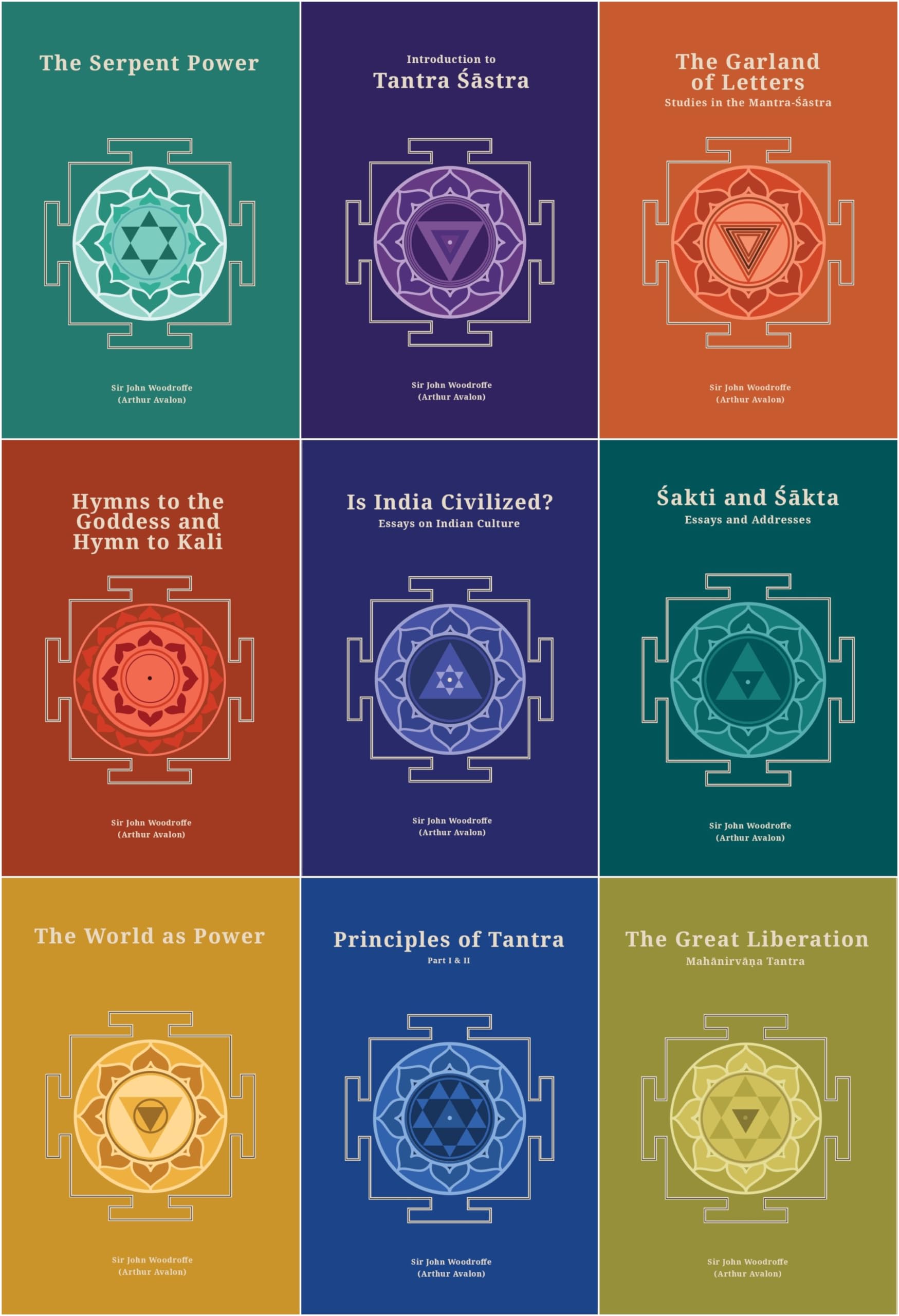 By Sir John Woodroffe (Arthur Avalon)  Serpent Power + Principles Of Tantra + Garland Of Letters + Introduction To Tantra Sastr