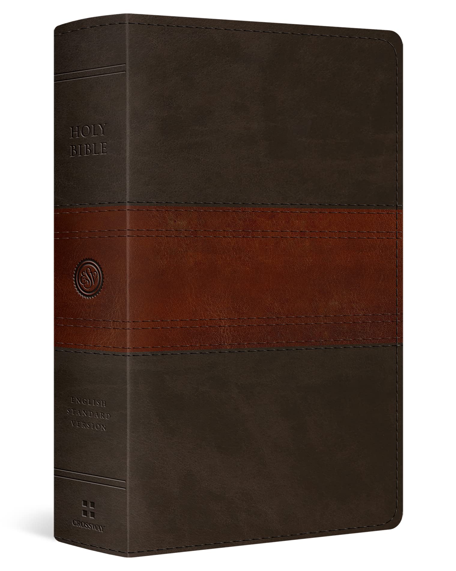 ESV Large Print Personal Size Bible (TruTone, Forest/Tan, Trail Design)