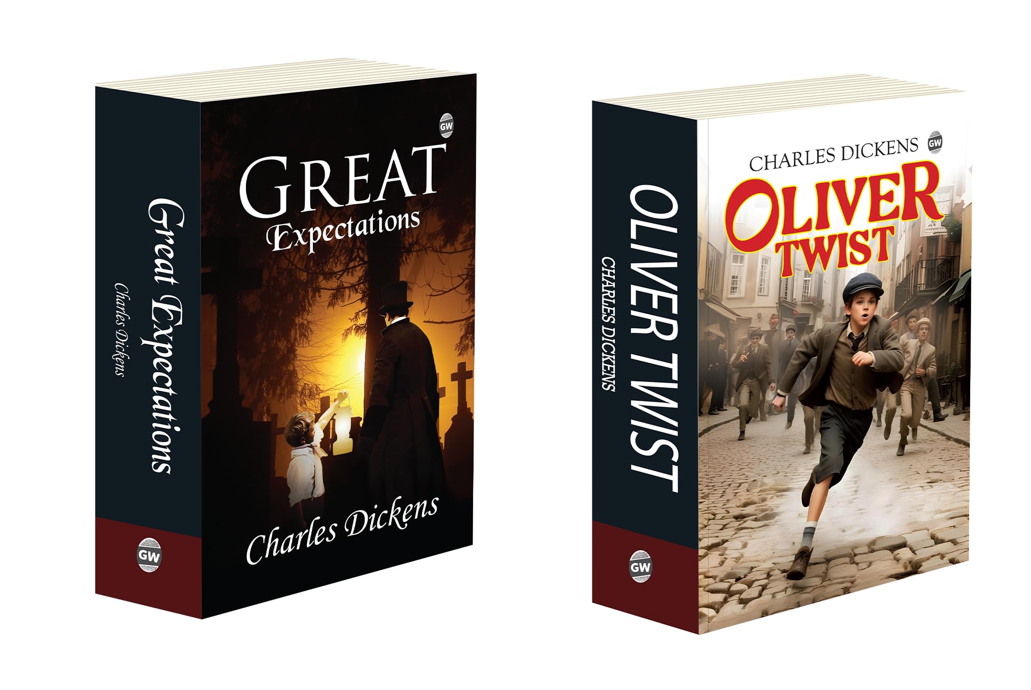 Oliver Twist and Great Expectations : Classic Literature Gift Set, English literature legacy novels, Industrial revolution era 