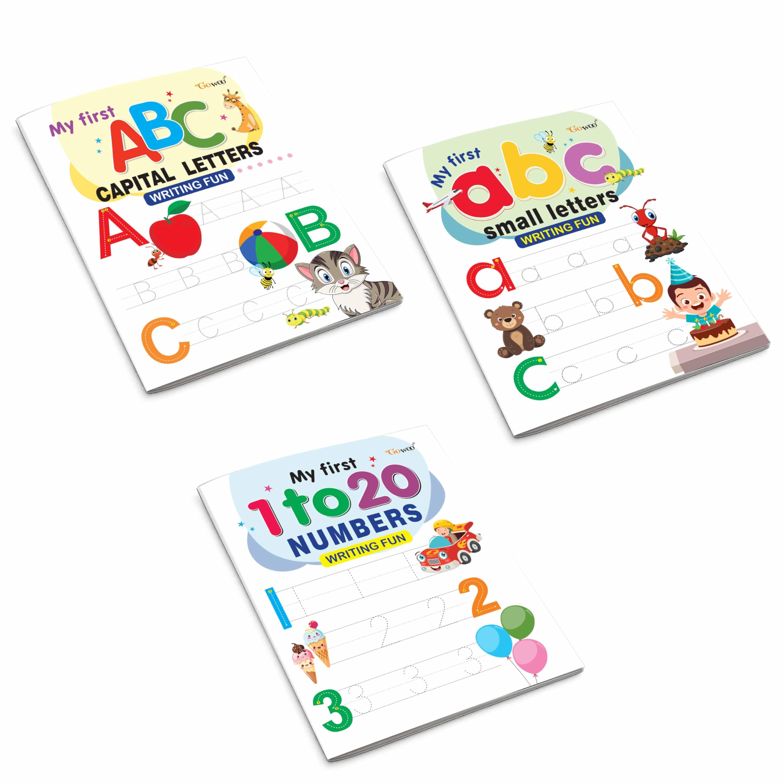 My First Capital Letters ABC, Small Letters abc and Numbers 120 Writing Fun : writing practice set for kids, educational writin