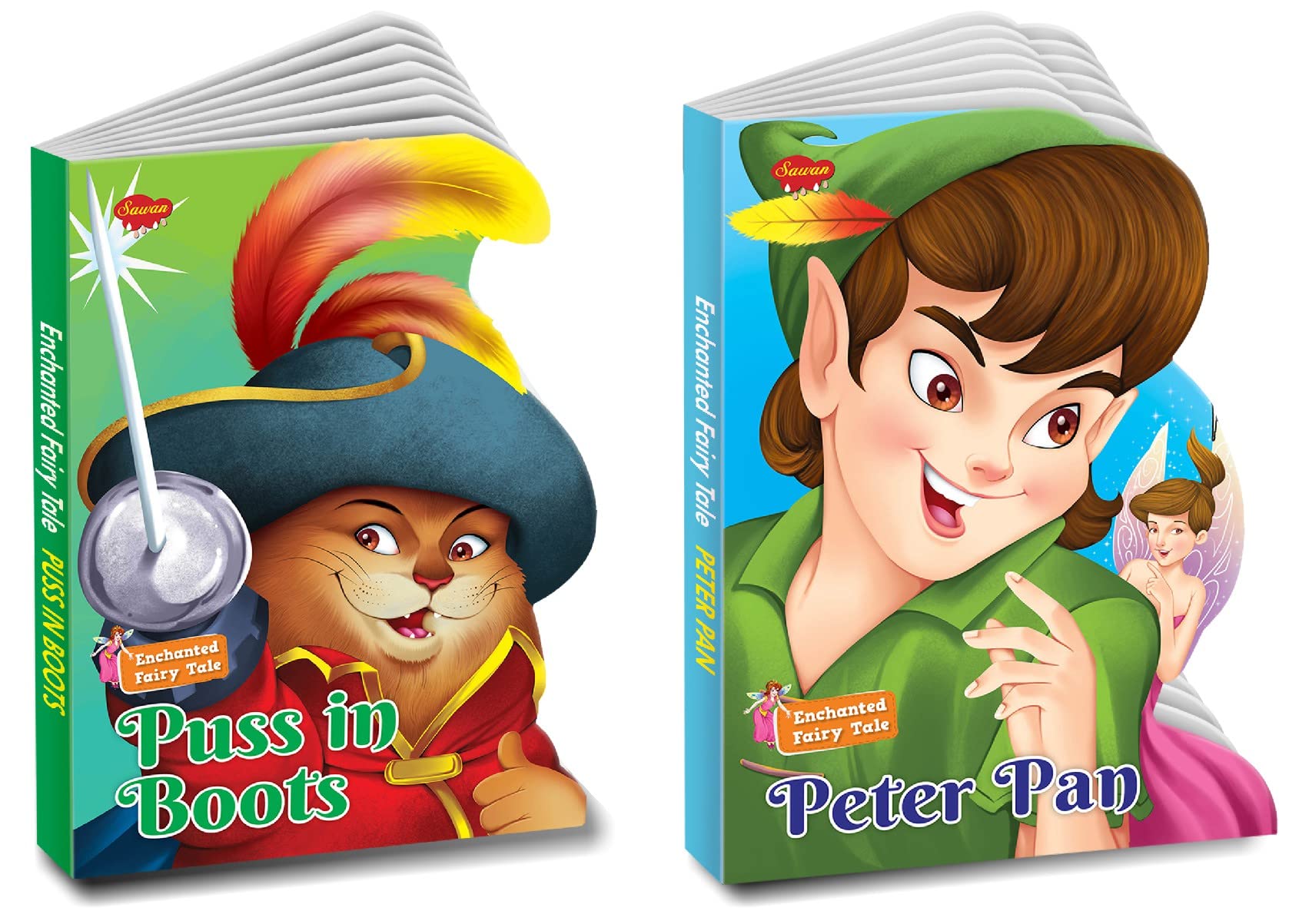 Sawan Enchanted Fairy Tale Story Books | Pack Of 2 Books | Cut Out Die Cut Shape Books (V11)