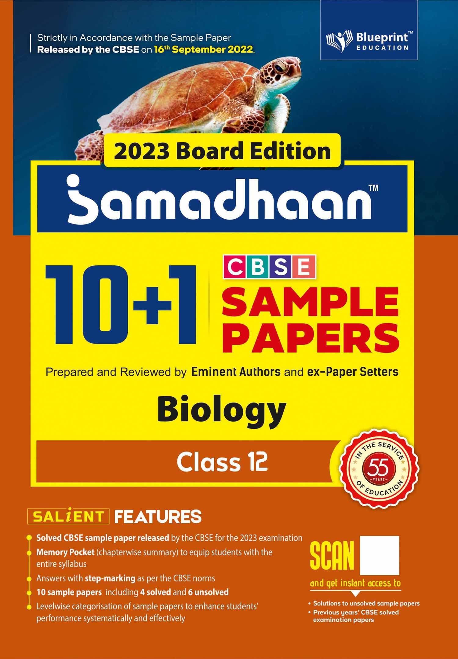 Samadhaan 10+1 Cbse Sample Paper Class 12 Biology For 2023 Cbse Board Exam (Based On Cbse Sample Paper Released On 16Th Septembe