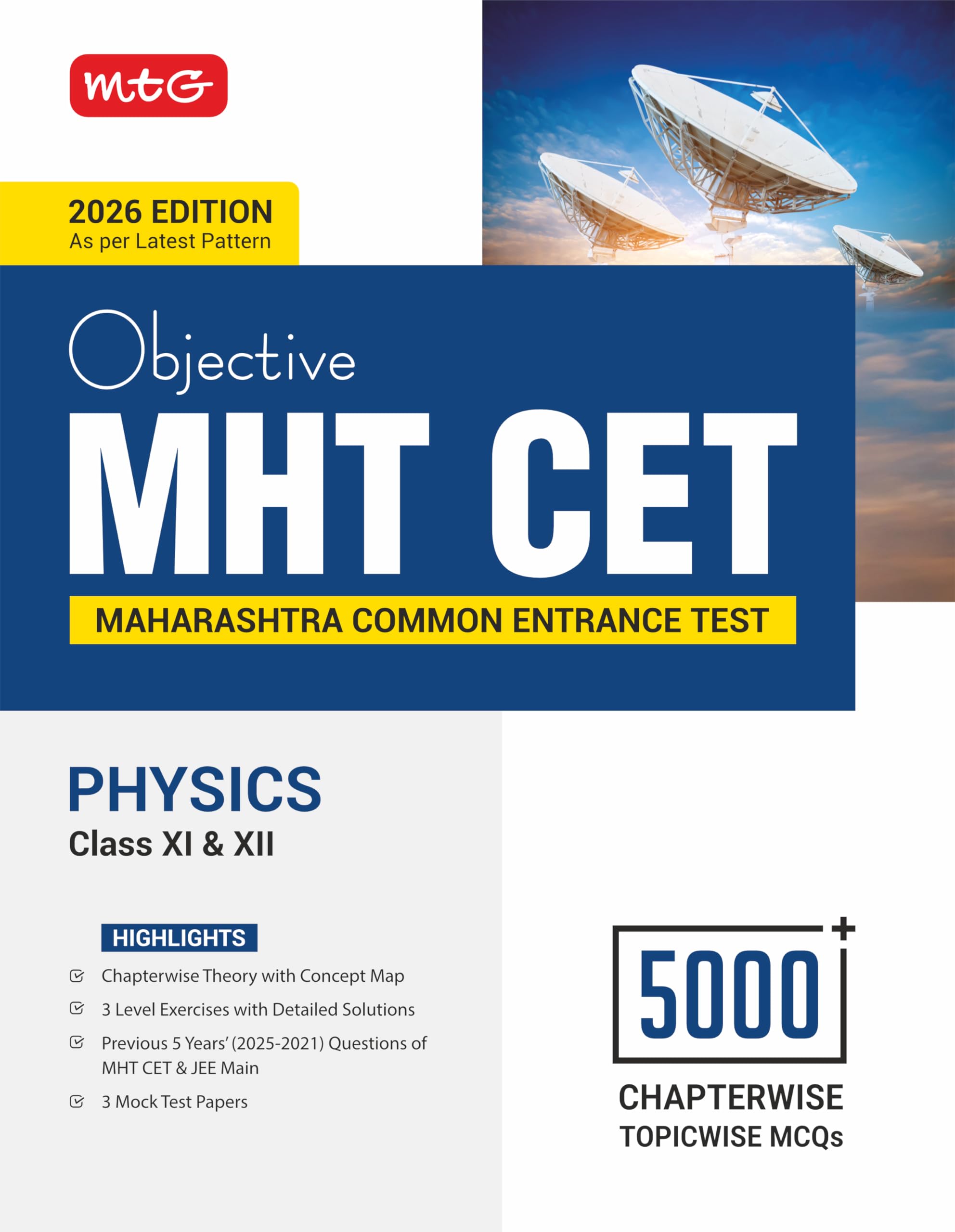 MTG Objective MHT CET Physics | 5000+ Chapterwise Topicwise MCQs with 5 Years PYQs Book & Mock Test Papers For 20252026 Exam