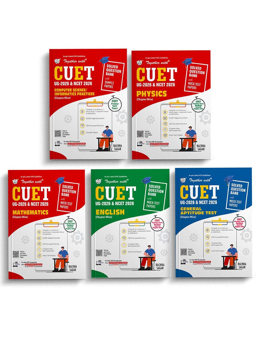 Together with CUET UG & NCET Question Bank for 2026 Exam | Combo Set of 5 entrance exam Books for Computer Science / Informatics