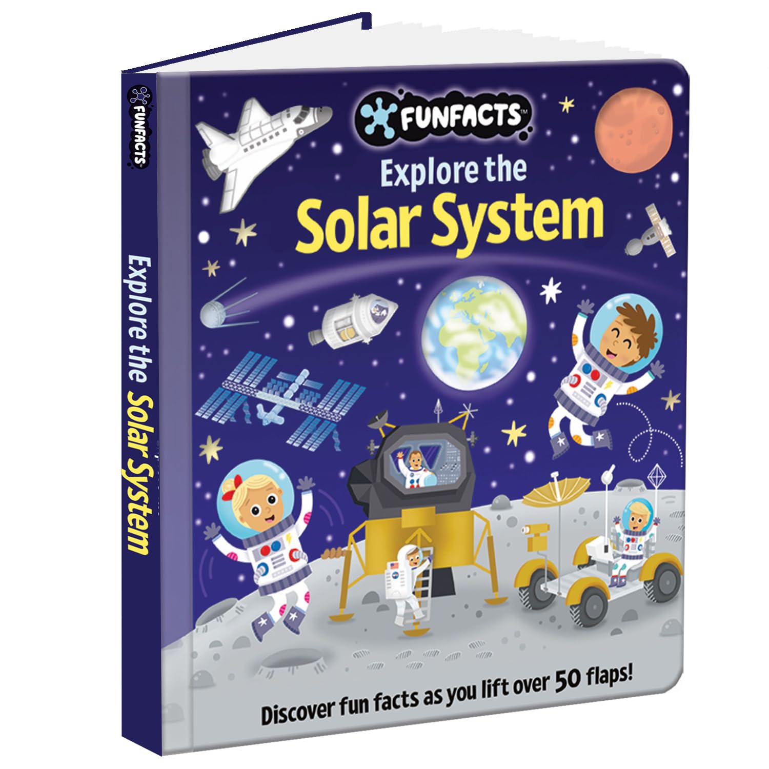 FunFacts  Lift the Flap Board Book  Explore the Solar System Educational Board Book | Early Learning | Solar System Book for K