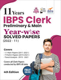 11 Years Ibps Clerk Preliminary & Mains YearWise Solved Papers (2022  2011) 4Th Edition