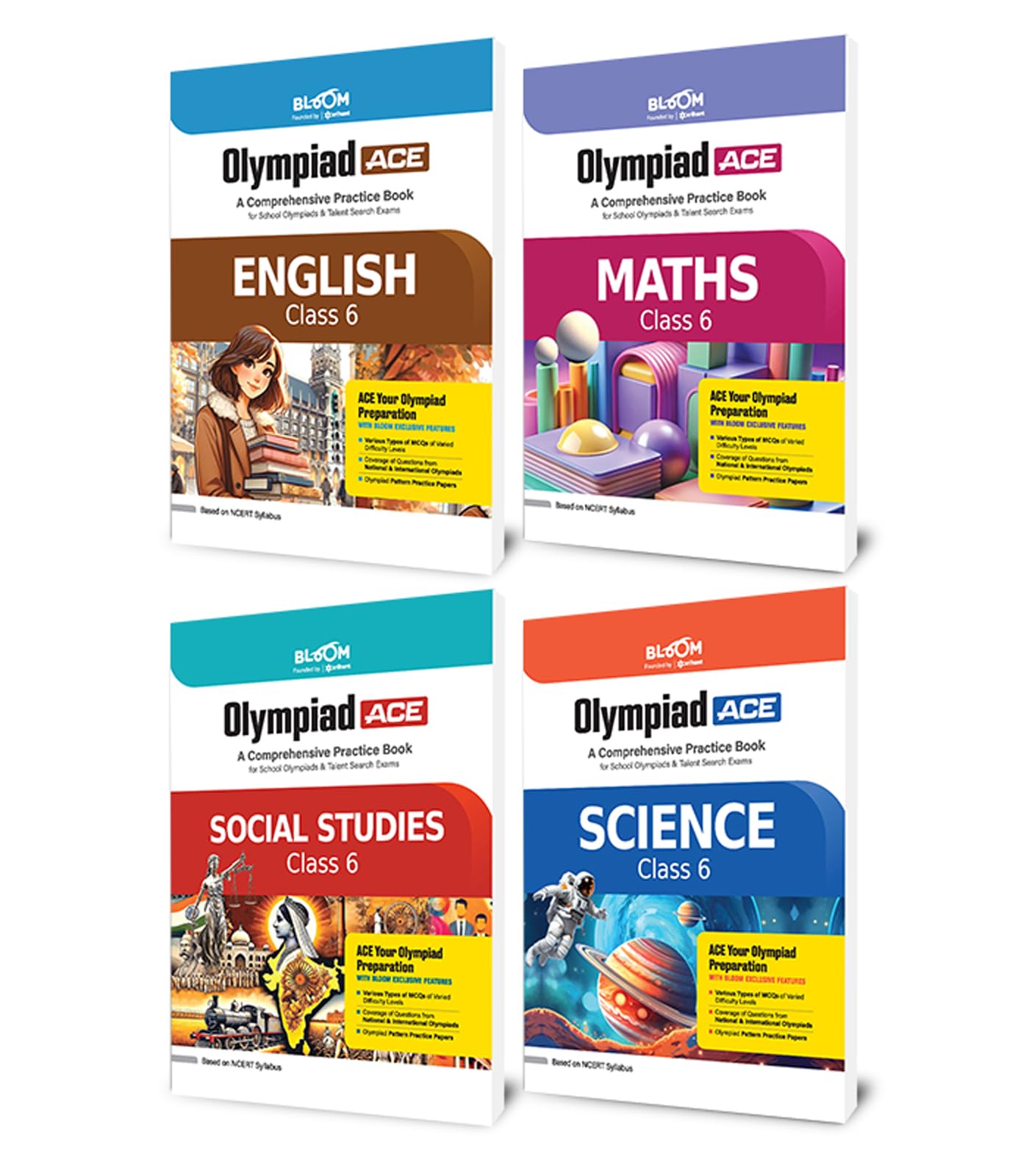 Arihant Bloom Olympiad ACE Science, Social Studies, Mathematics, English Class 6 | Comprehensive Practice Book with MCQs & Olymp