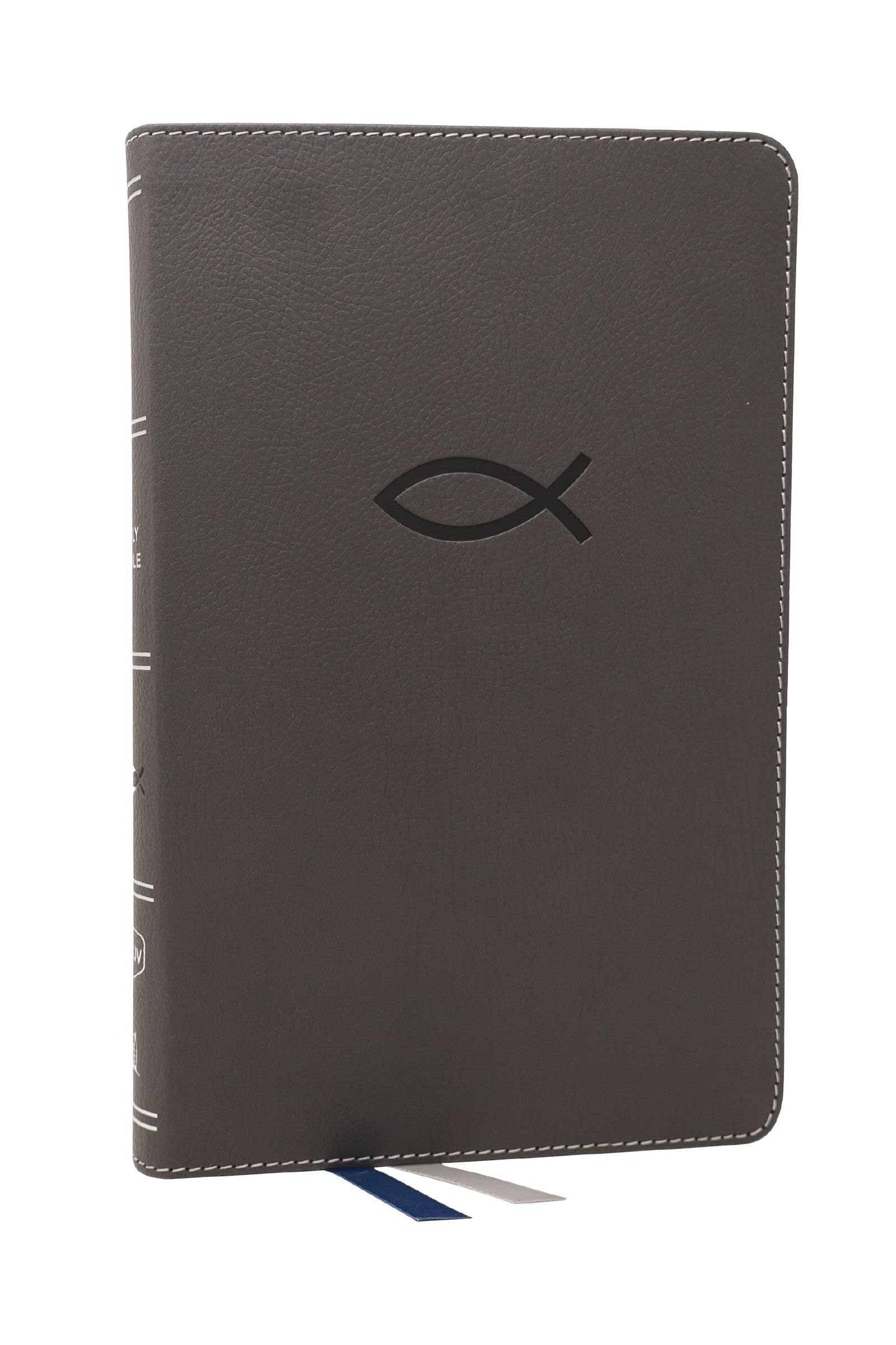 NKJV, Thinline Bible Youth Edition, Leathersoft, Gray, Red Letter, Comfort Print: Holy Bible, New King James Version