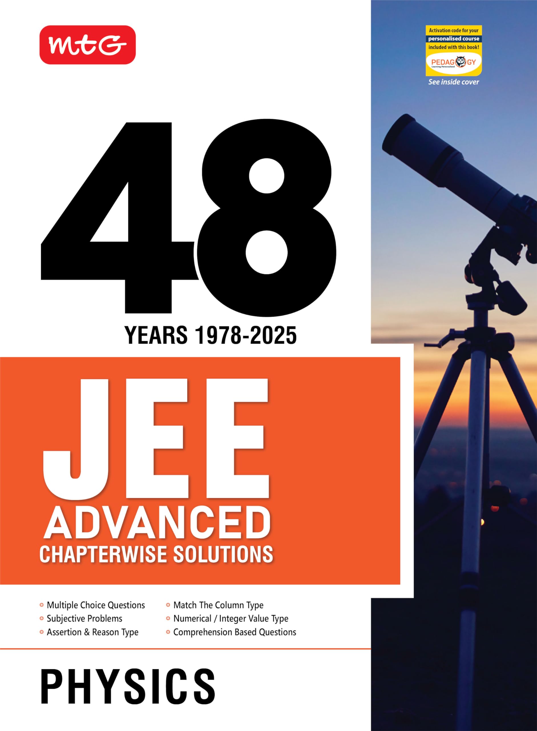 Mtg 48 Years Jee Advanced (20251978) ChapterWise Previous Years Solved Question Papers Physics Book | Jee Advanced Pyq Questio
