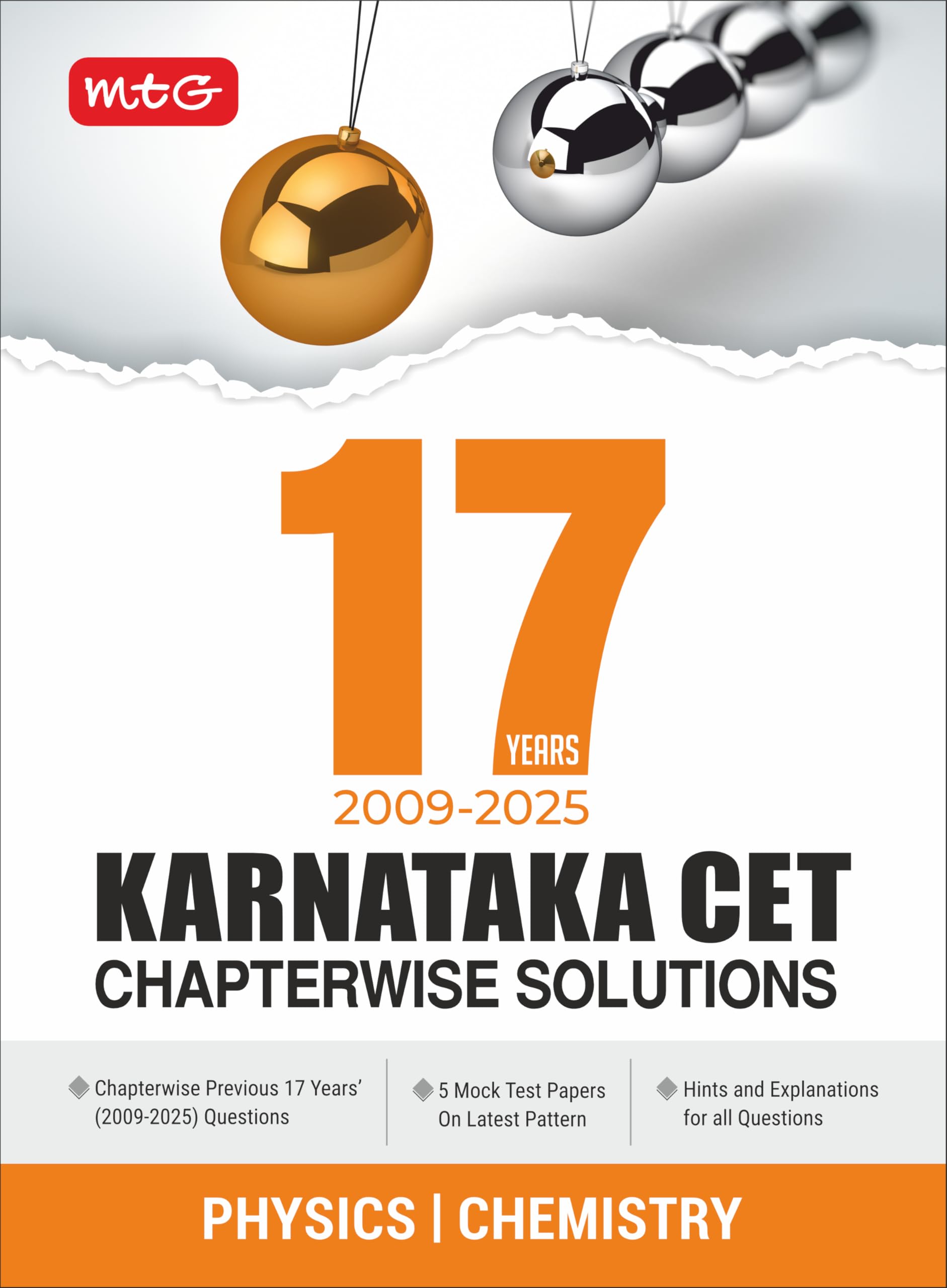 MTG 17 Years Karnataka CET Chapterwise Solutions (PYQs) Physics & Chemistry | KCET Engineering & Medical Entrance Exam Book For 