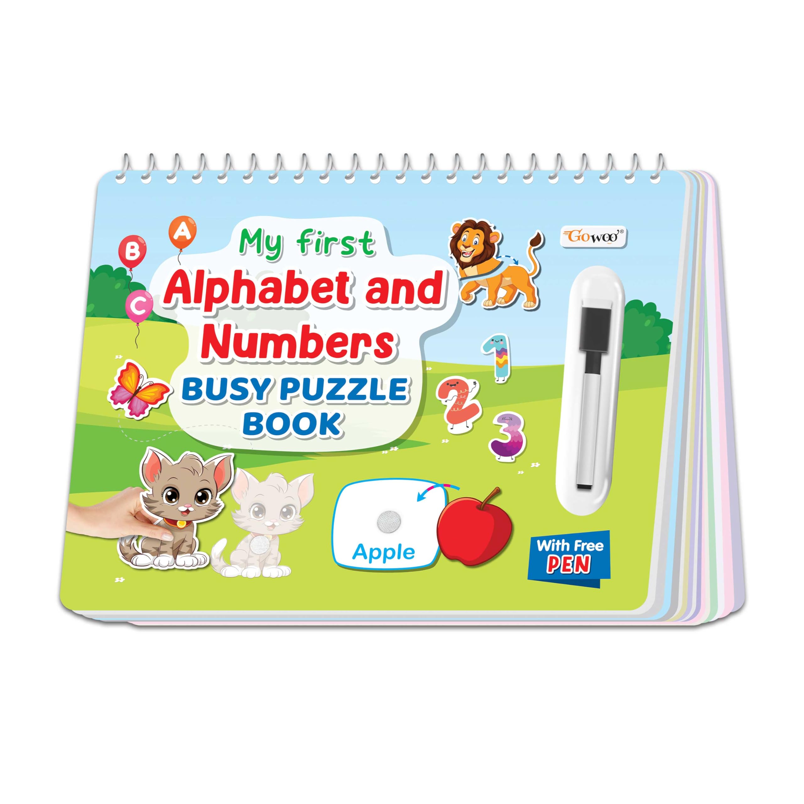 My First Alphabet and Numbers Busy Puzzle Book: Early learning activity book, My first busy puzzle book, Spiral Binding Book, Mo