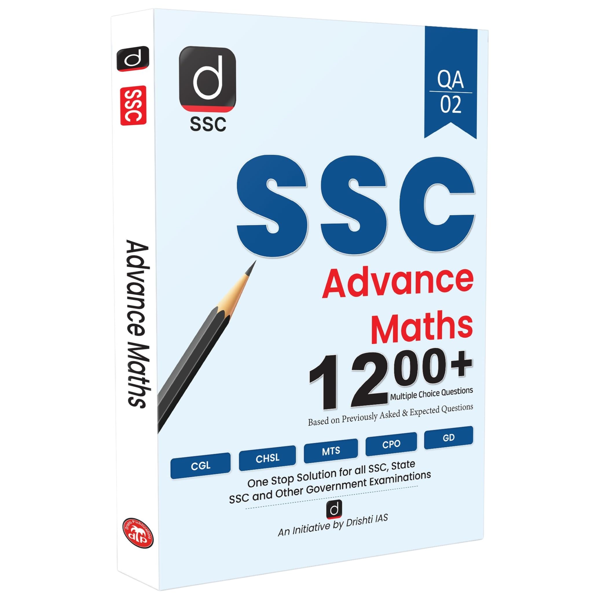 Drishti Ssc Advance Maths Book, 1200+ Mcqs, Ssc Cgl, Chsl & Mts Exam Preparation 2025, Ssc Cgl Books 2025