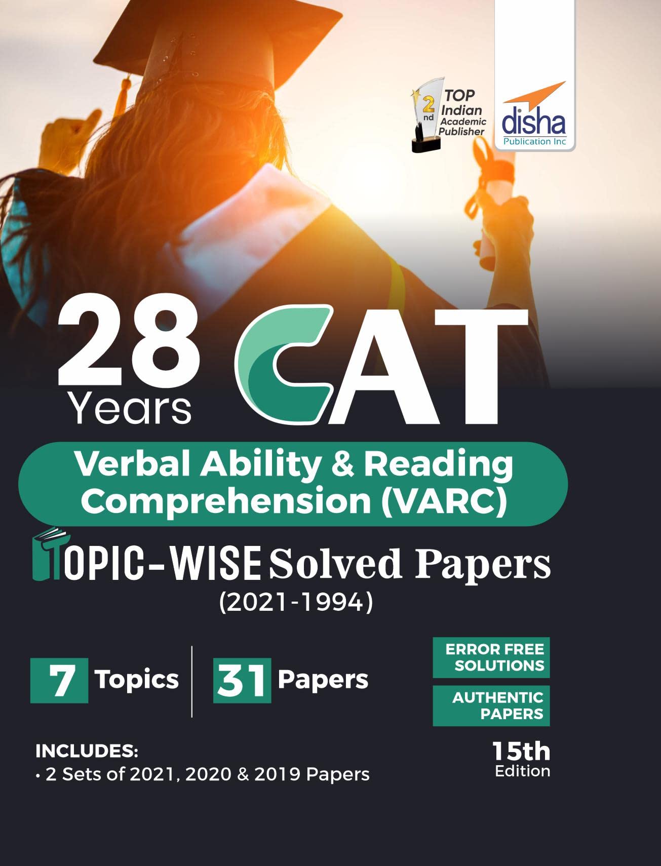 28 Years CAT Verbal Ability & Reading Comprehension (VARC) Topicwise Solved Papers (2021  1994) 15th edition