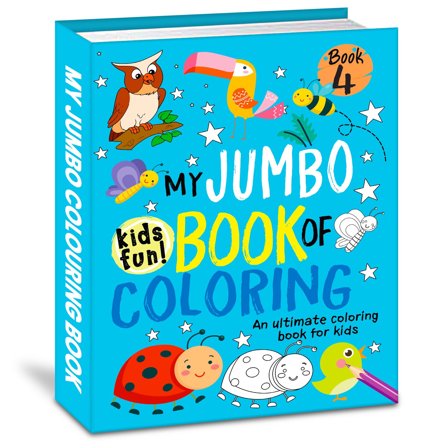 Hello Friend Books My Jumbo Book of Colouring: Draw, Colour or Paint Copy Colouring Book with Colour Reference for Kids (Blue):