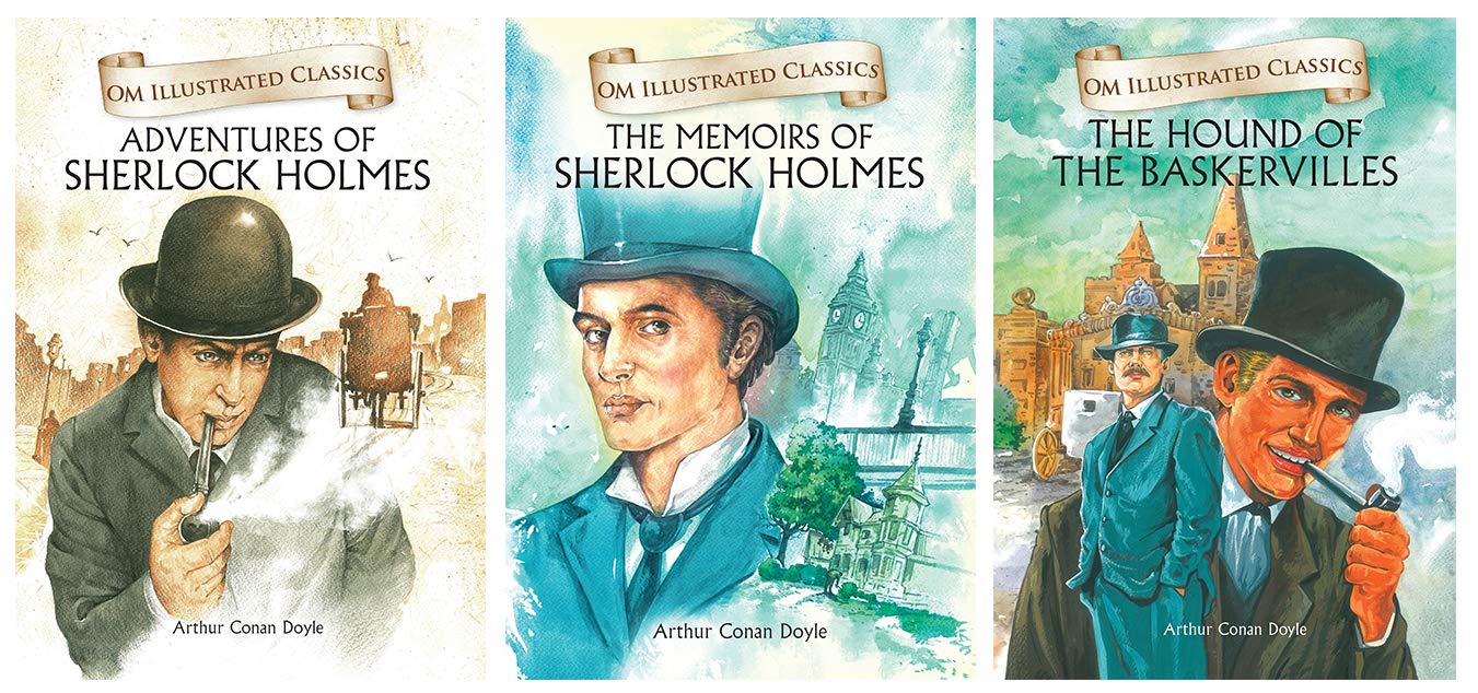 Om Illustrated Classics: Collection of Arthur Conan Doyle (Set of 3) (Adventures of Sherlock Holmes, Memoirs of Sherlock Holmes 