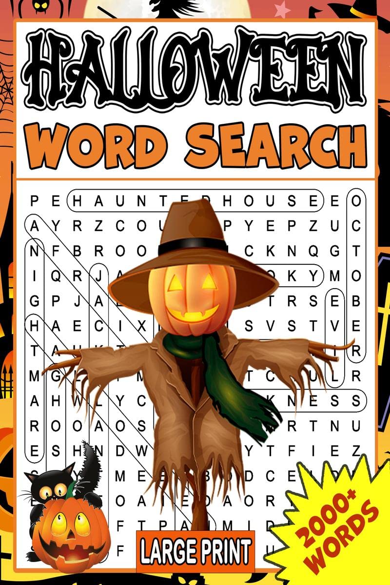 Halloween Word Search: 2000+ Large Print Word Search Puzzle Book, Halloween Word Search for Adults