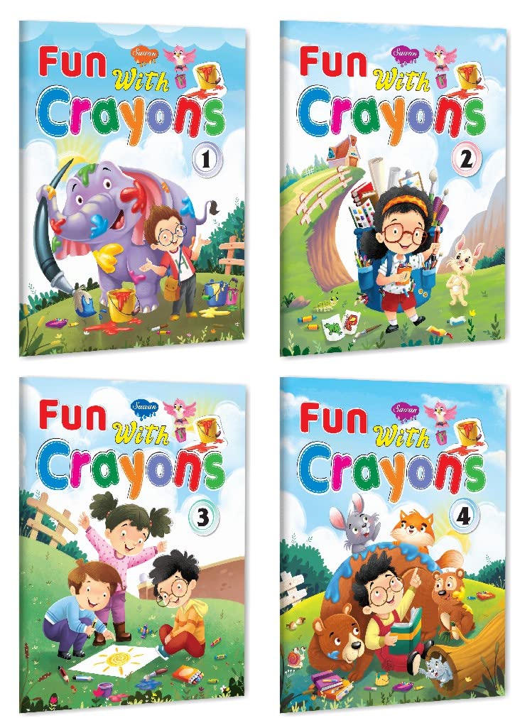 Sawan Fun With Crayons  1 To 4 | Set Of 4 Books