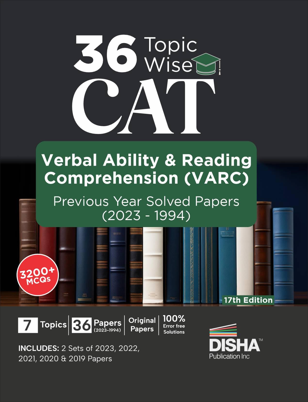36 TopicWise Cat Verbal Ability & Reading Comprehension (Varc) Previous Year Solved Papers (2023  1994) 17Th Edition | Previou