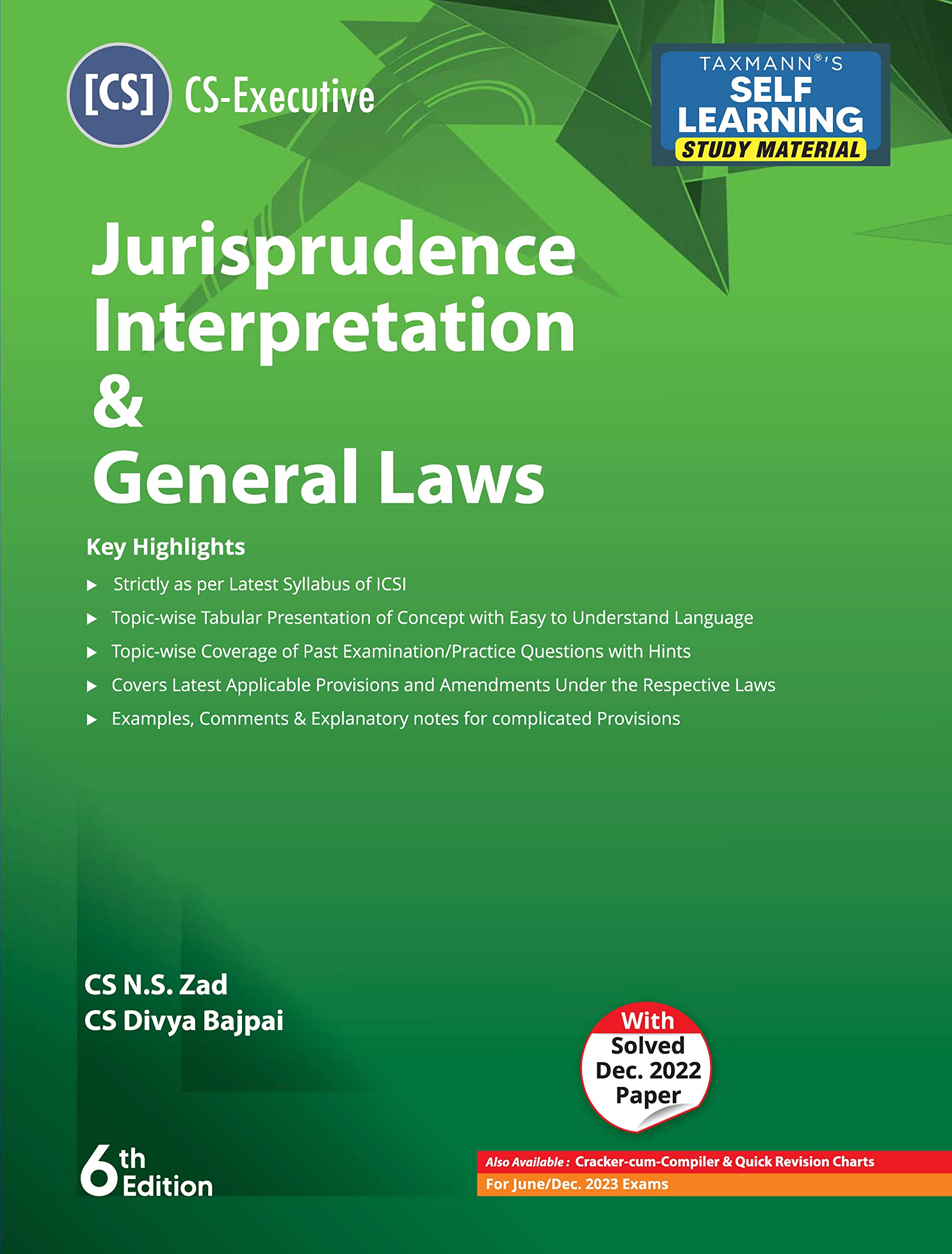 Taxmanns Jurisprudence Interpretation & General Laws (Paper 1 | JIGL)  Updated study material in simple/concise language | Ta