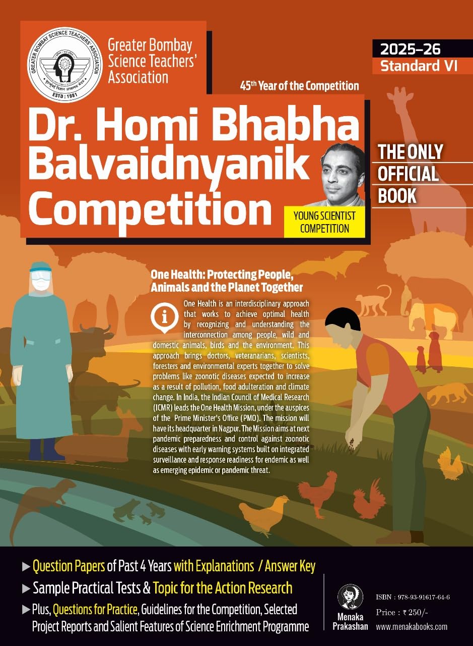 Menaka  Class 6  Dr. Homi Bhabha Balvaidnyanik (Young Scientist Competition)  The Only Official Book  202526  [English Med
