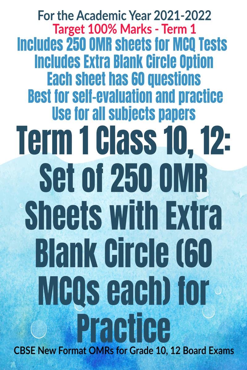 Term 1 Class 10, 12: Set Of 250 Omr Sheets With Extra Blank Circle (60 Mcqs Each) For Practice