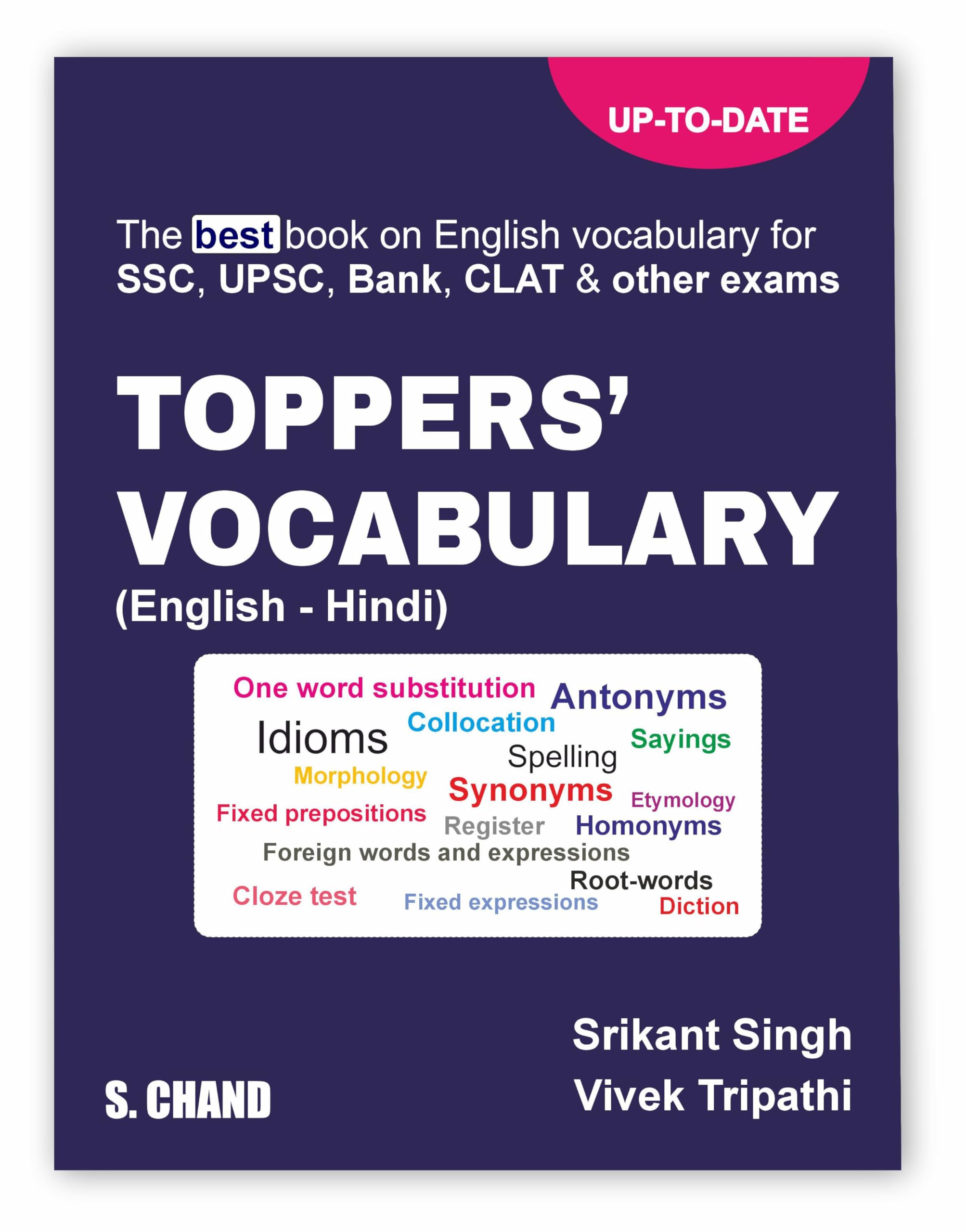 Toppers Vocabulary ( In English  Hindi) Bilingual Edition 2025 | Best Book on English Grammar Vocabulary (Vocab) for UPSC, SSC 