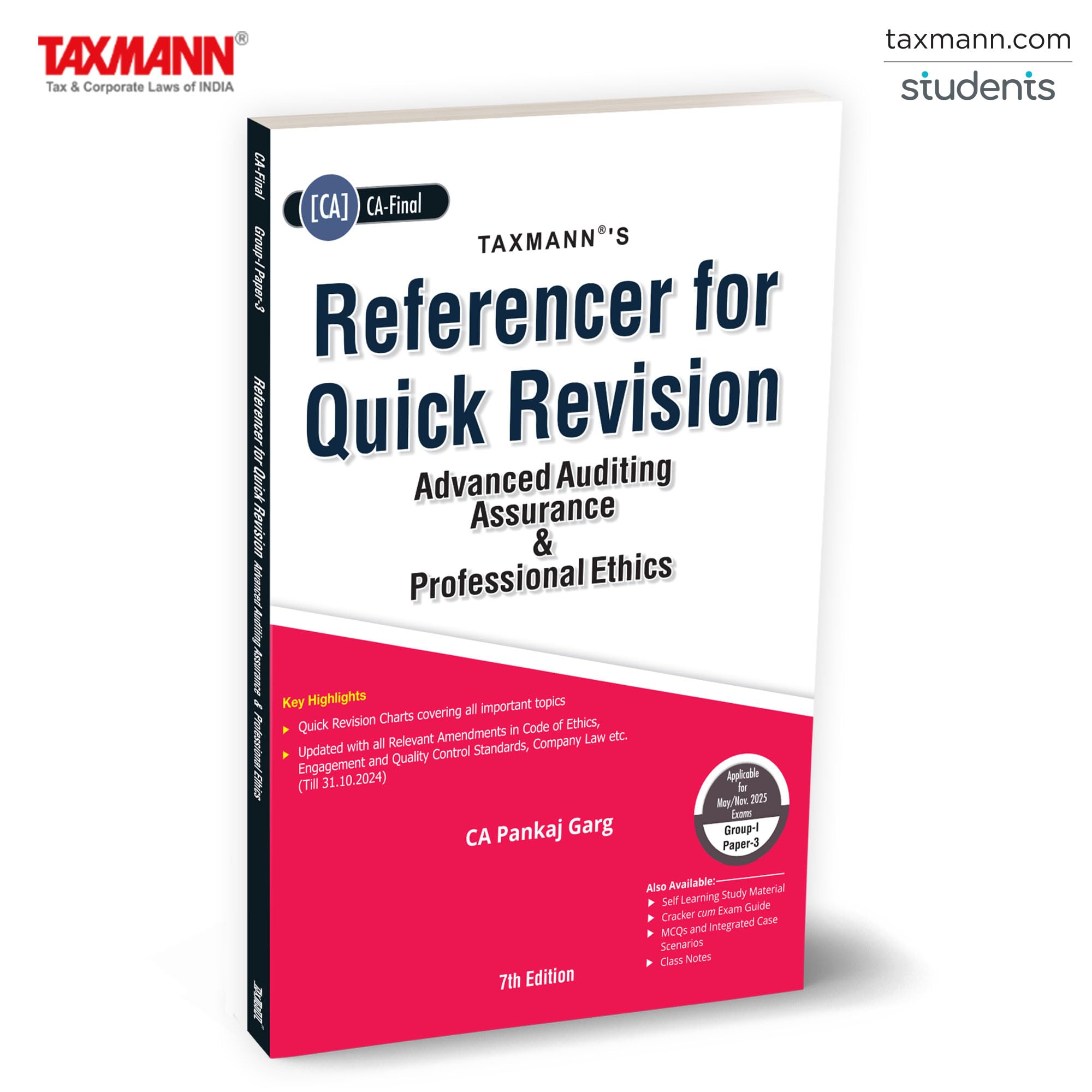 Taxmanns Referencer for Quick Revision | Advanced Auditing Assurance & Professional Ethics (Paper 3 | Audit)  150+ Quick Revi