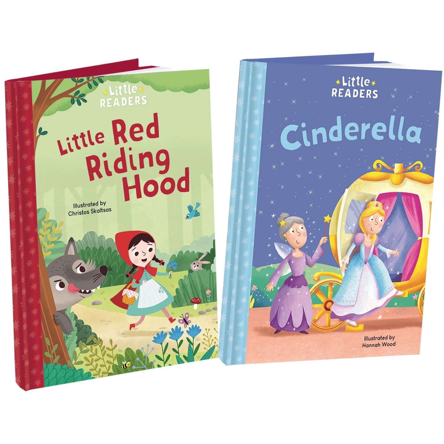 Little Readers Riding Hood and Cinderella Pack of 2 Story Books | Fairytales Stories Collection for 3 to 6 Year Old