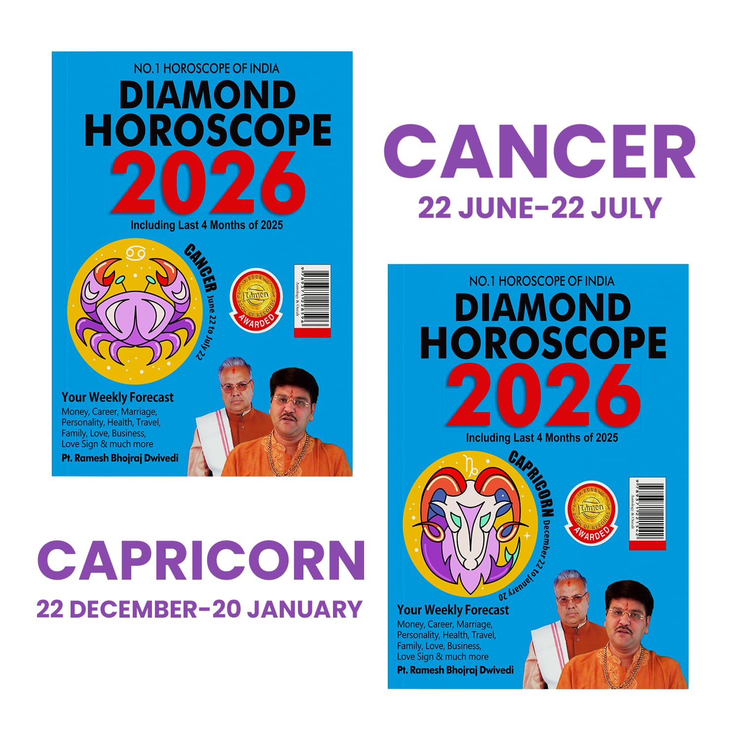 Horoscope 2026 : The Ultimate Zodiac Sun Sign Book for Cancer + Capricorn