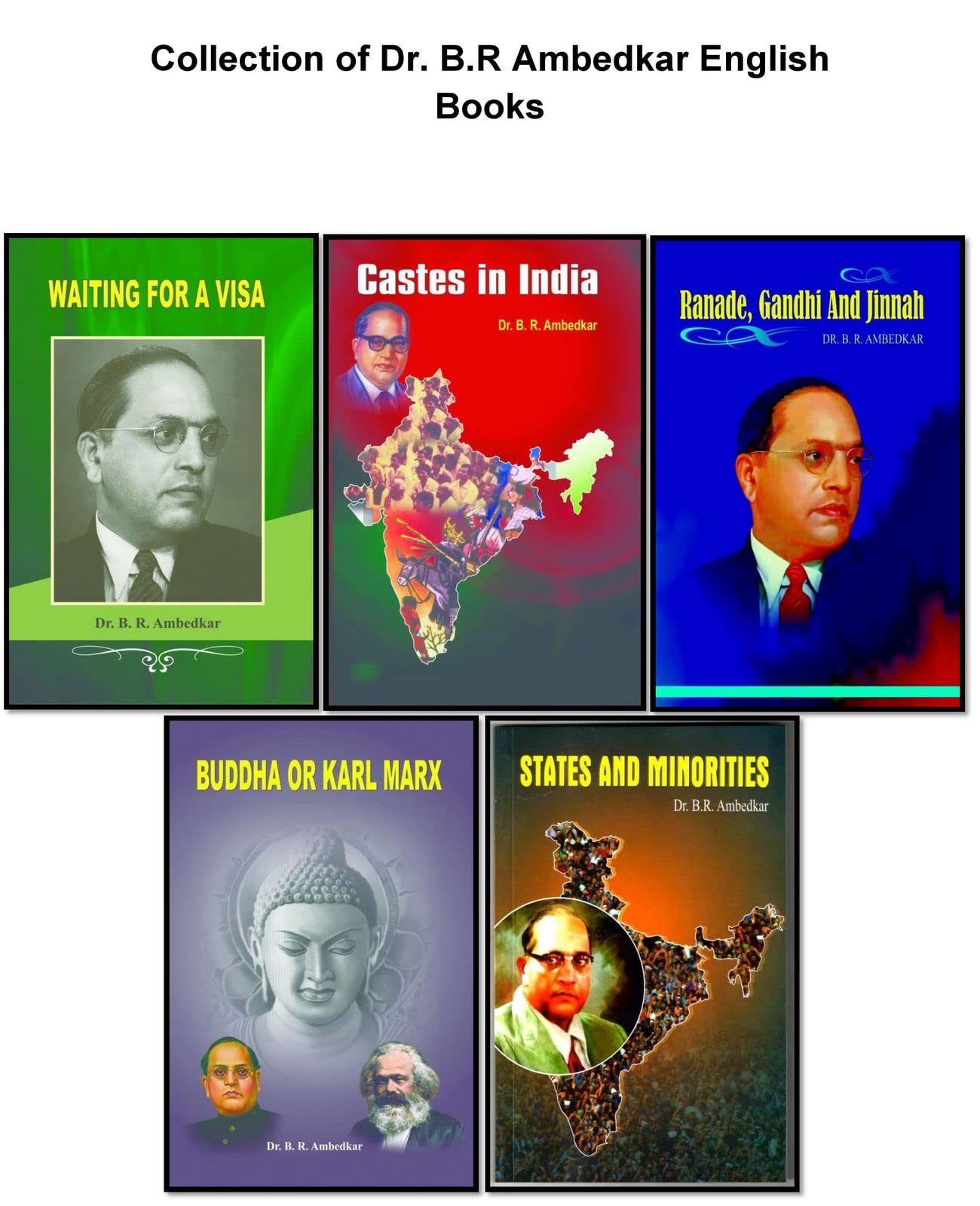 Dr. B. R. AmbedkarS Books (Combo Pack Of 5 Books ) Waiting For A Visa + Castes In India + Ranade,Gandhi,Jinnah + Buddha Or Kar