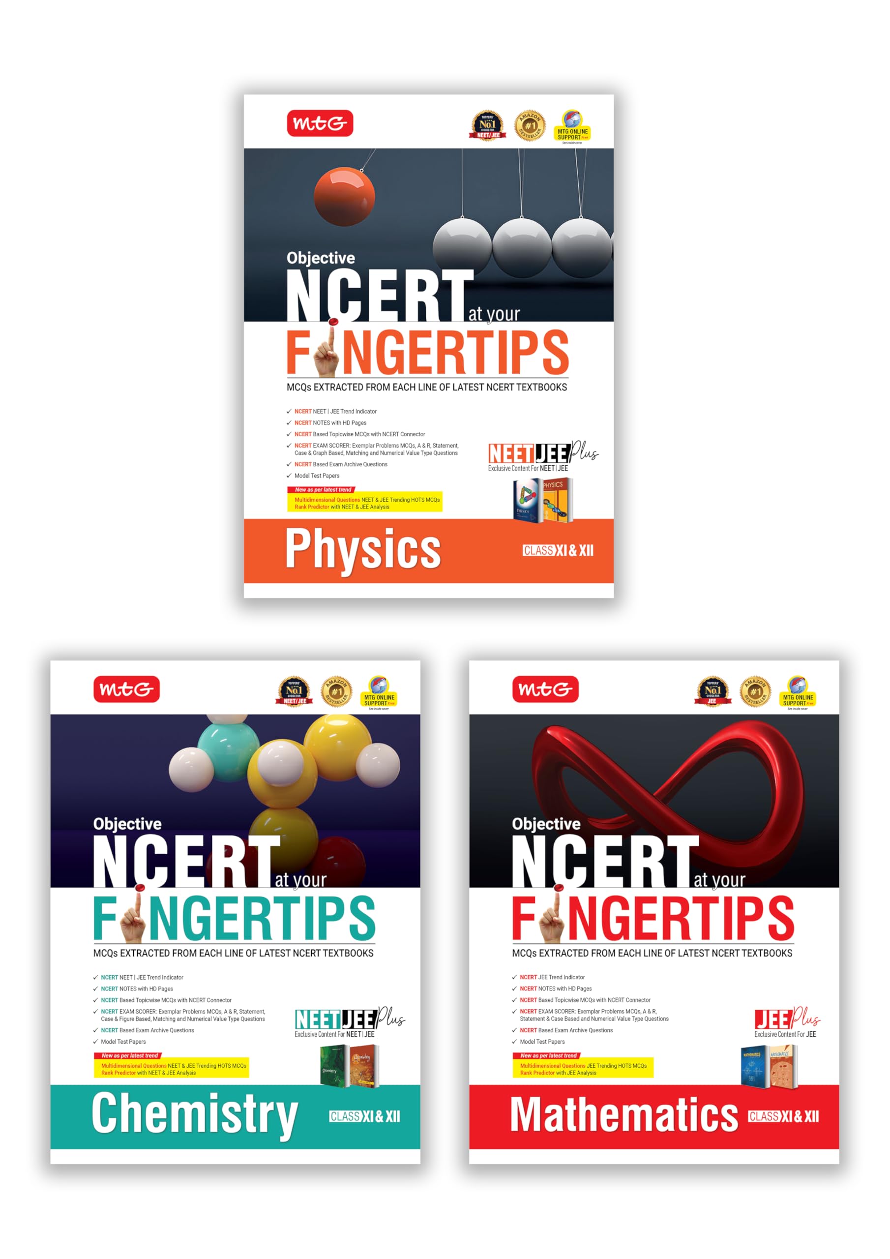 MTG Objective NCERT at your FINGERTIPS Physics, Chemistry & Mathematics For 20252026 Exam (Set of 3)  NCERT JEE Trend Indicato