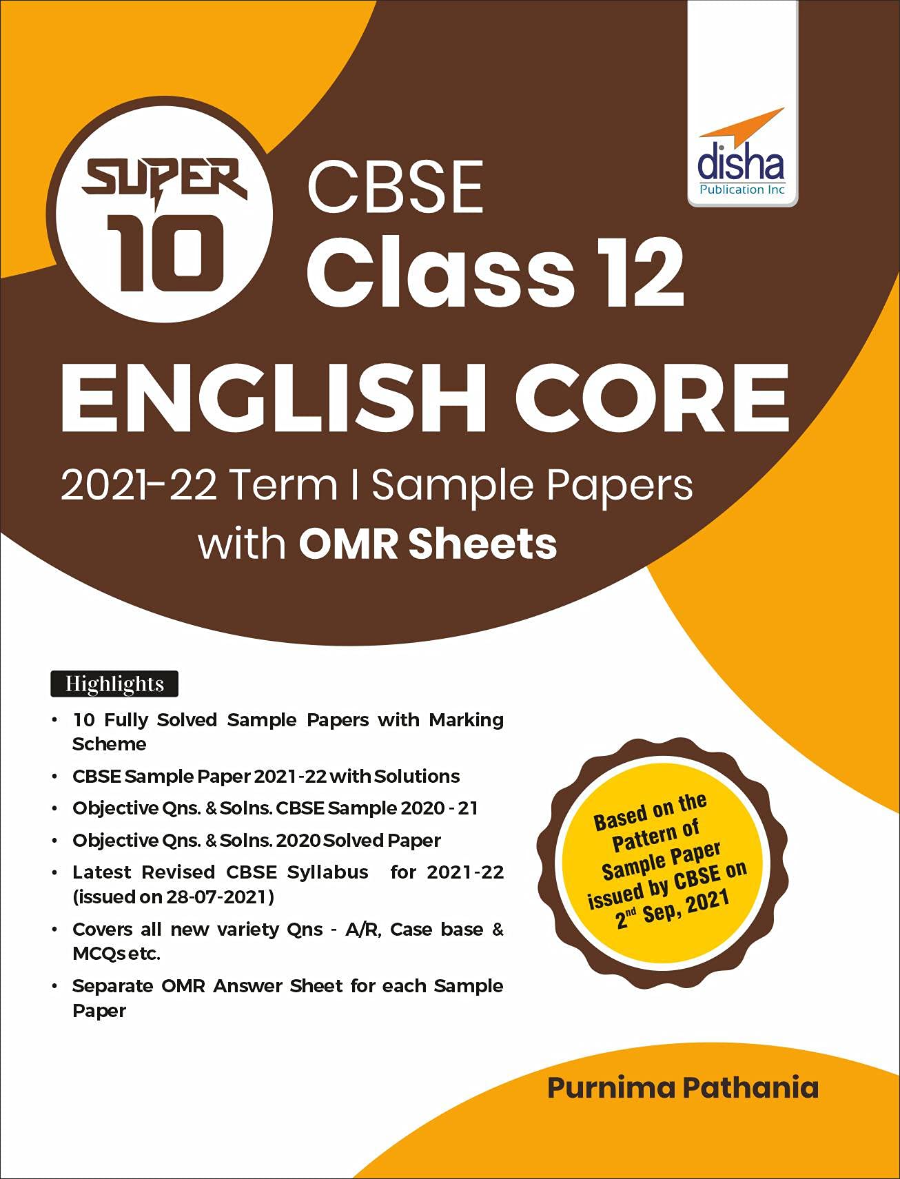 Super 10 Cbse Class 12 English Core 202122 Term I Sample Papers With Omr Sheets