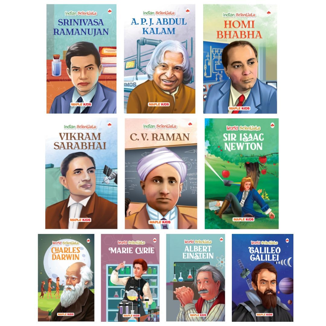 Story Books for Kids (Set of 10 Books) (Illustrated)  World and Indian Scientists  Biographies for Children  6 Years to 10 Ye