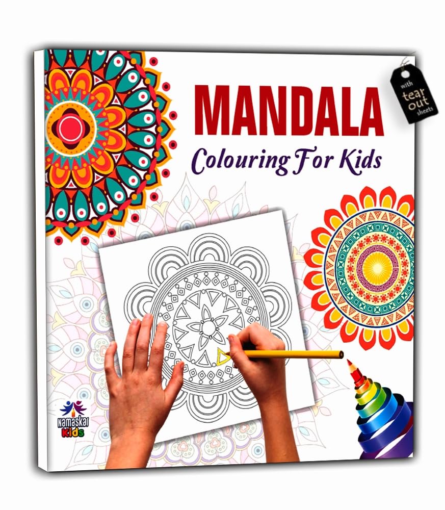 Mandala Art Book for Kids Tear Out Sheets (Enhance Art Coloring, Drawing Skills, Mandala Practice) High Quality Big 160 GSM for 