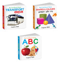 My Cute Board Book ABC, Transport and Shapes & Colours (ENGHINDI) : Toddler picture learning books, Pocket size book set for ki