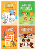 Brain Boosting Activity Book Set (Set of 4 books)  Mazes, Dot to Dot, Spot the Difference and Matching  Fun Early Learning Act