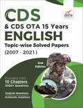 Cds & Cds Ota 15 Years English Topic Wise Solved Papers (2007  2021) 2Nd Edition [Paperback] Disha Experts