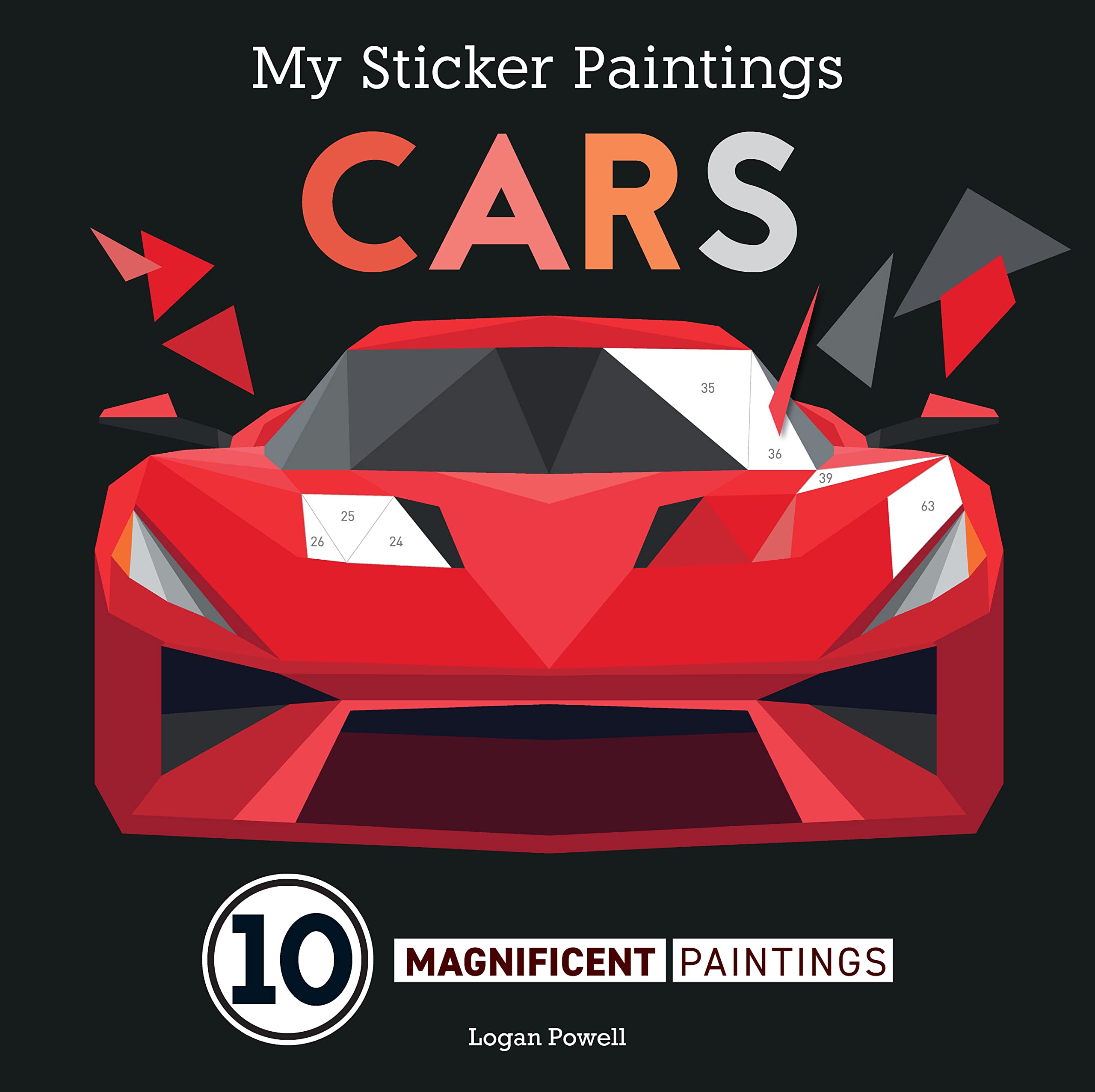My Sticker Paintings: Cars: 10 Magnificent Paintings (Happy Fox Books) StickerbyNumber for Kids 610  F1, Motocross, GoKarts