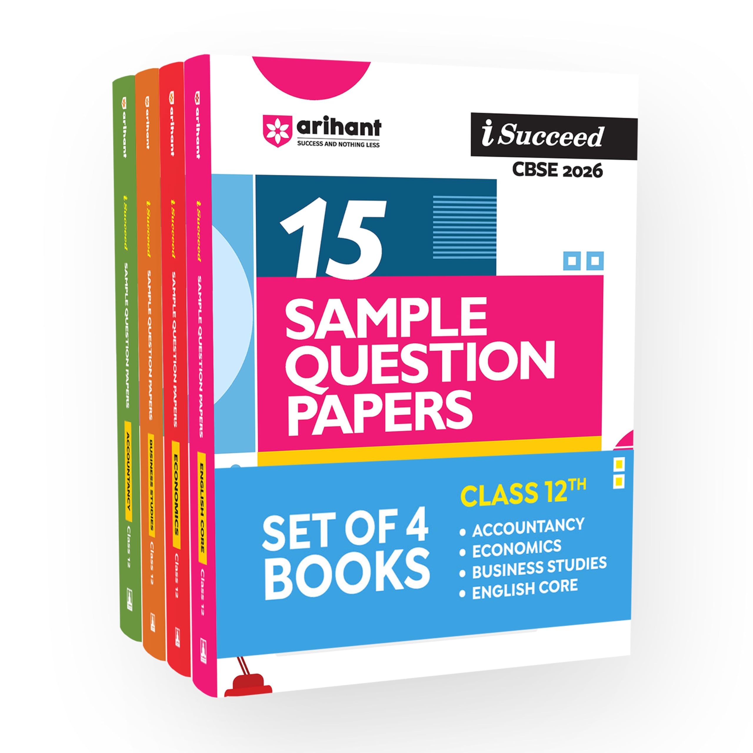 Arihant ISucceed Cbse Sample Question Papers 2026 Accountancy, Economics,Business Studies & English Core Class 12 (Set Of 4) | 
