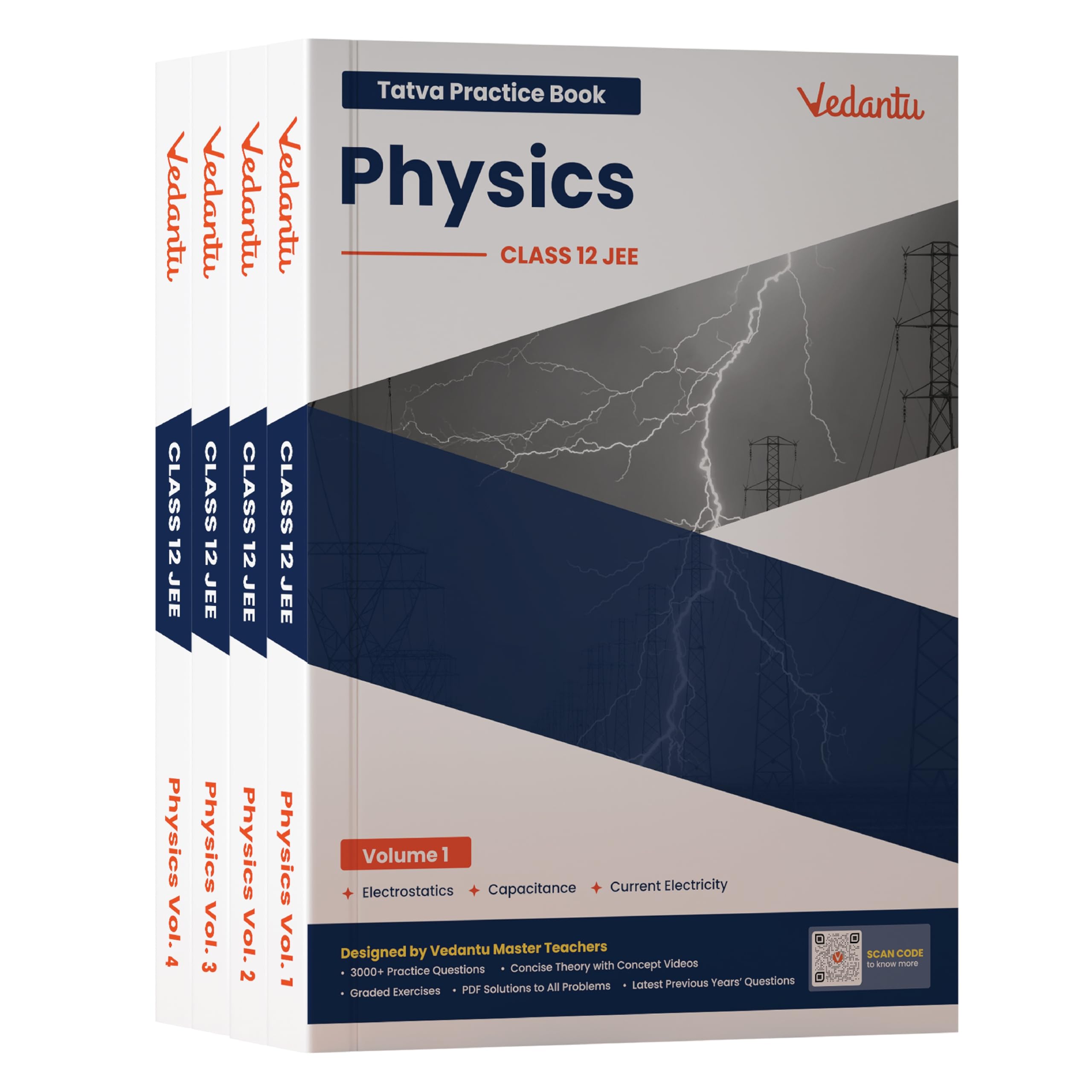 Vedantu JEE TATVA Class 12 Physics Book Set Of 4 | JEE 2026 Study Material | Interactive Learning with QR Code Videos & Solution