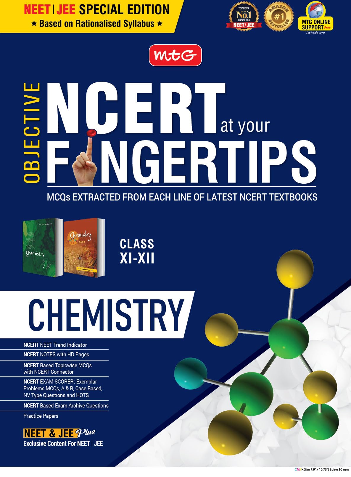 MTG Objective NCERT at your FINGERTIPS Chemistry  NCERT Notes with HD Pages, Exam Archive & MCQs | Based on NMC NEET Rationalis