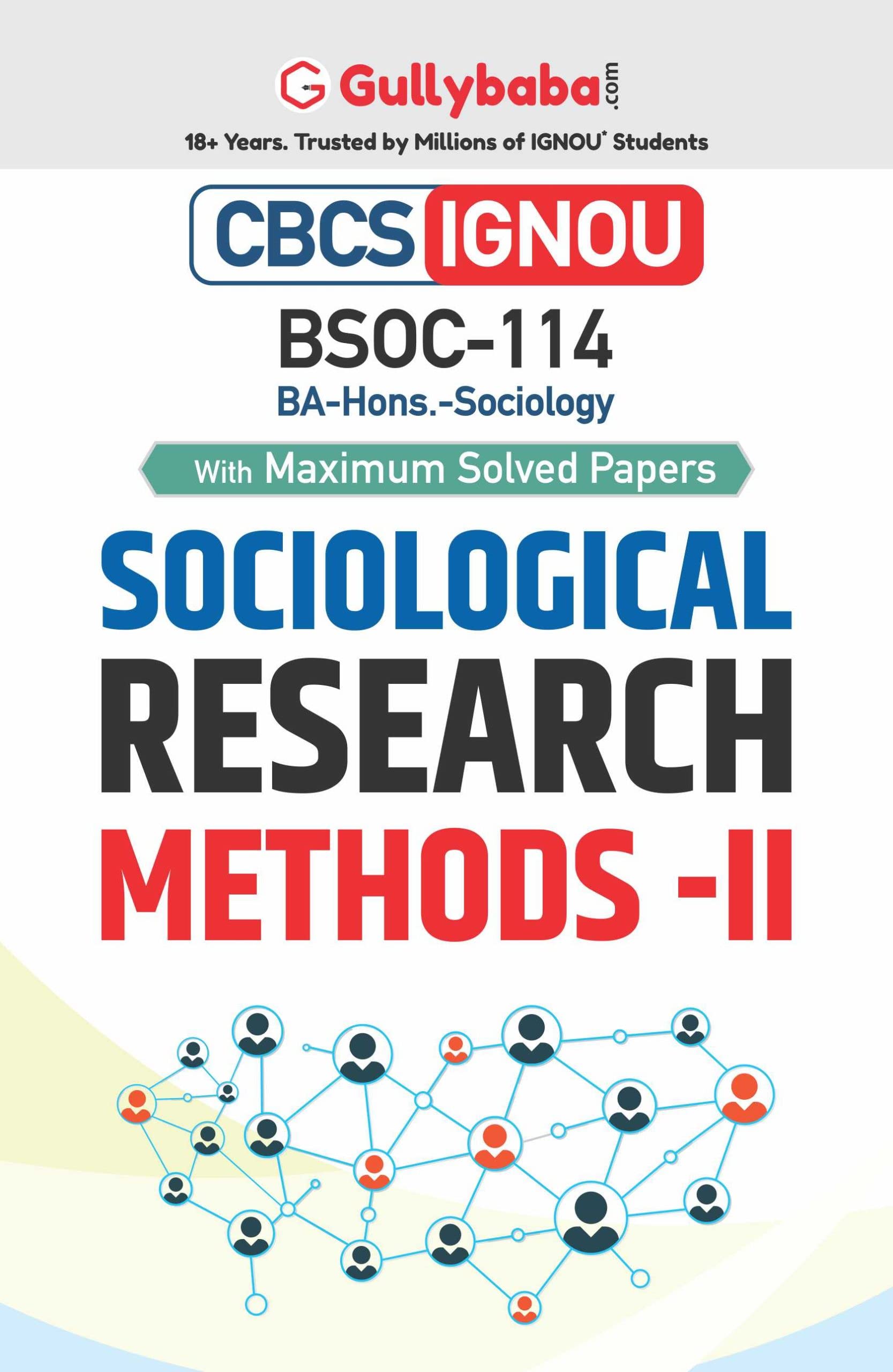 Gullybaba IGNOU CBCS BA (Honours) 6th Sem BSOC114 Sociological Research Methods II in English