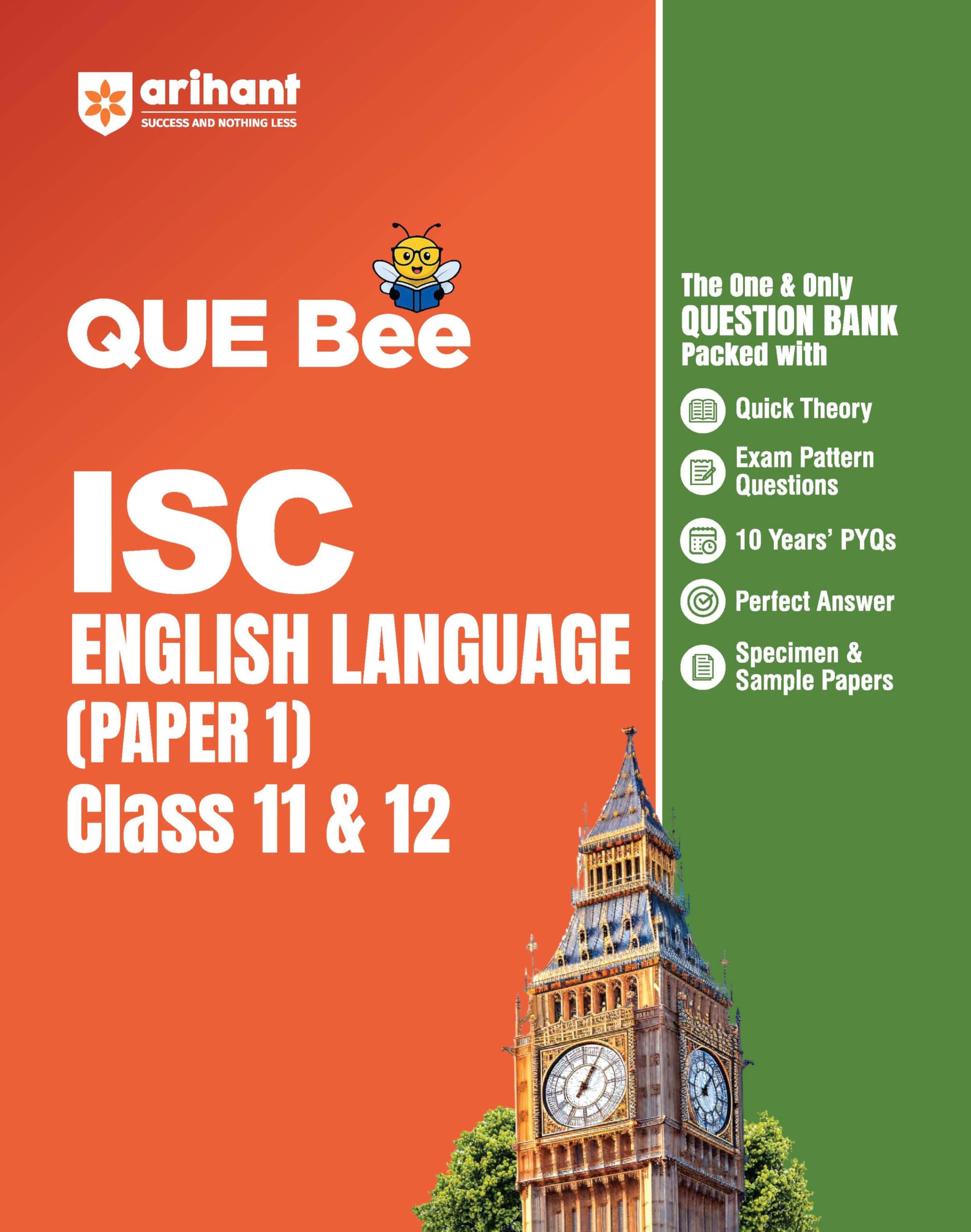 (Old Edition) Arihant QUE Bee ISC Literature in English (Paper 2) Class 11 & 12 Exam 2025 (Que Bee ISC Question Bank)
