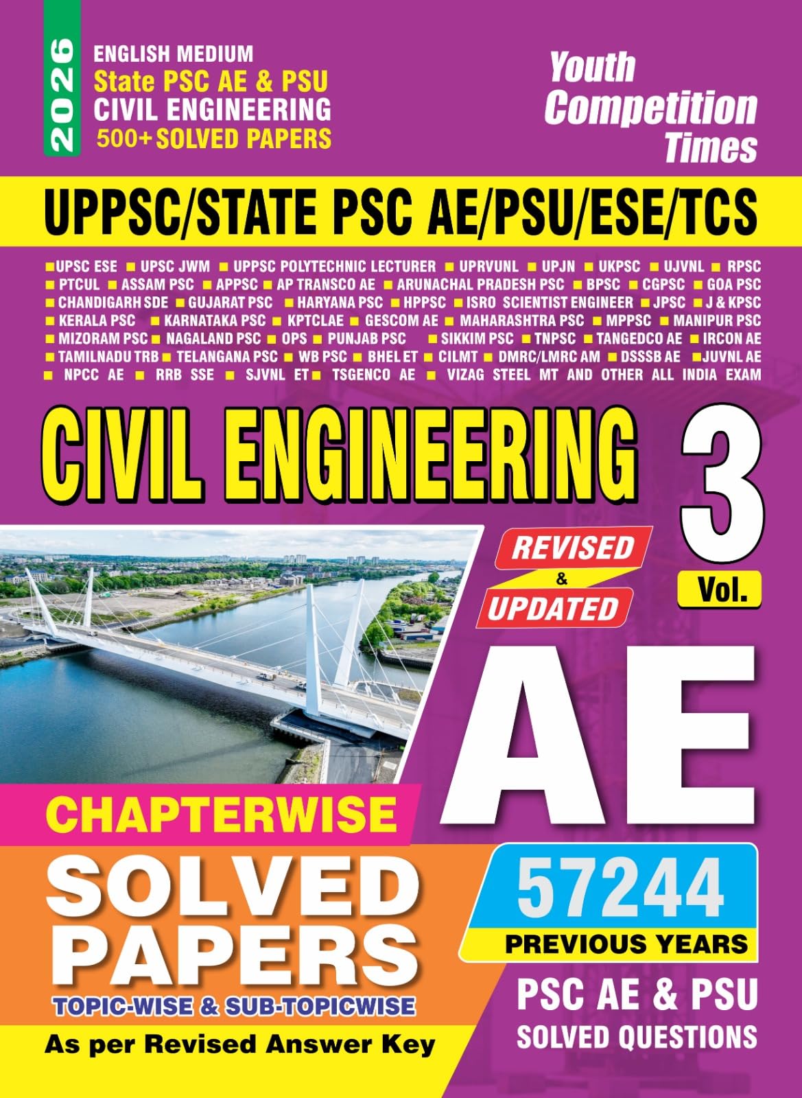 AE Civil Engineering Vol 3 Chapterwise Solved Papers 2026 English Medium