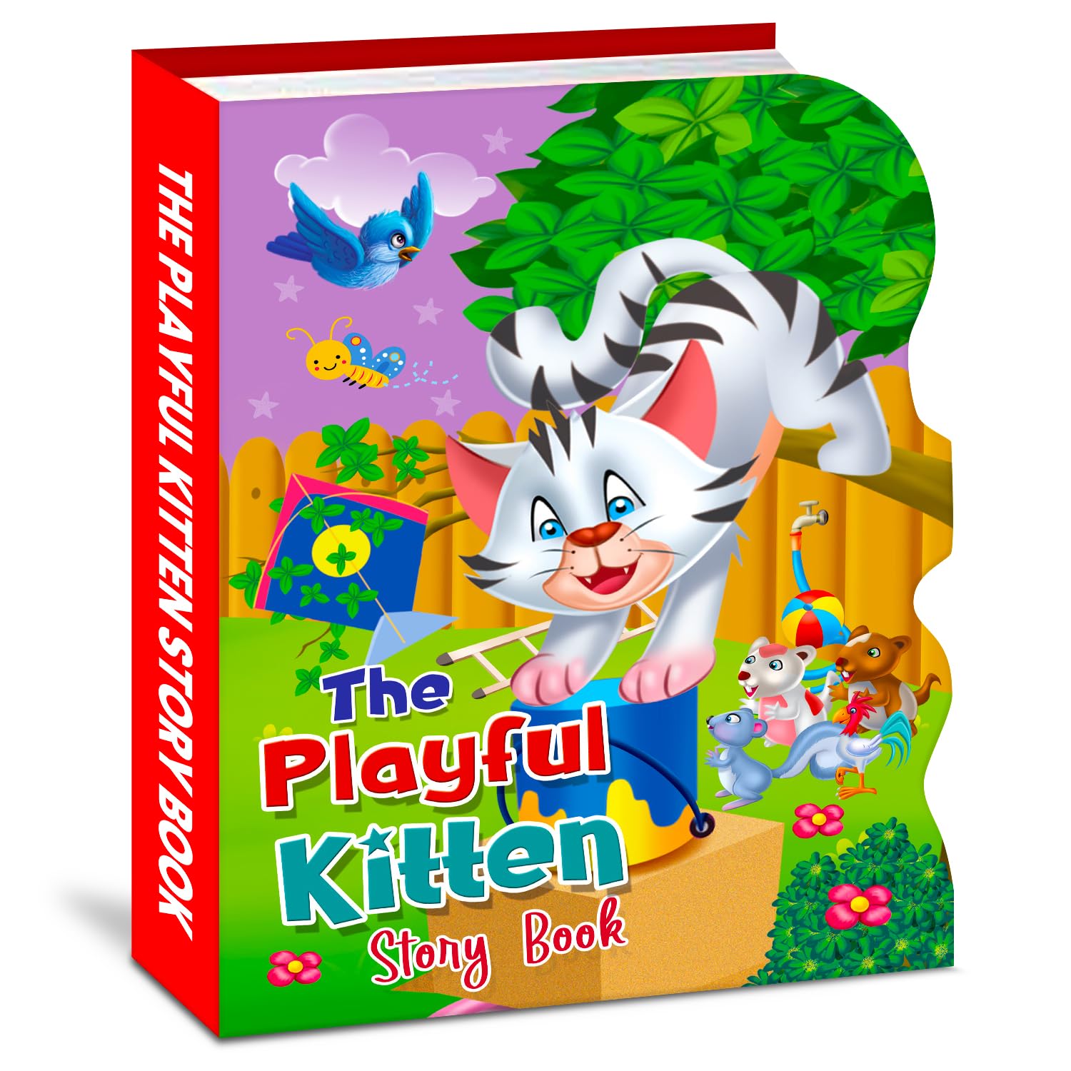 Hello Friend Books My Shaped Story Book: The Playful Kitten  Shaped Story Board Book for Kids