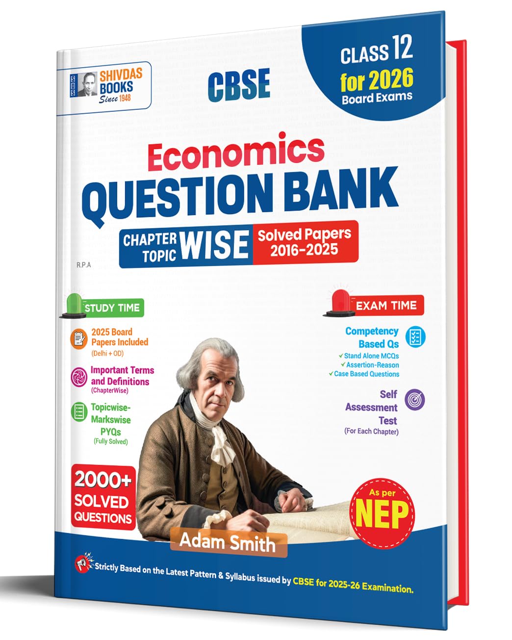 Shivdas CBSE Class 12 Economics Chapterwise and Topicwise Question Bank with Previous Years Questions and MostProbable CBQs for