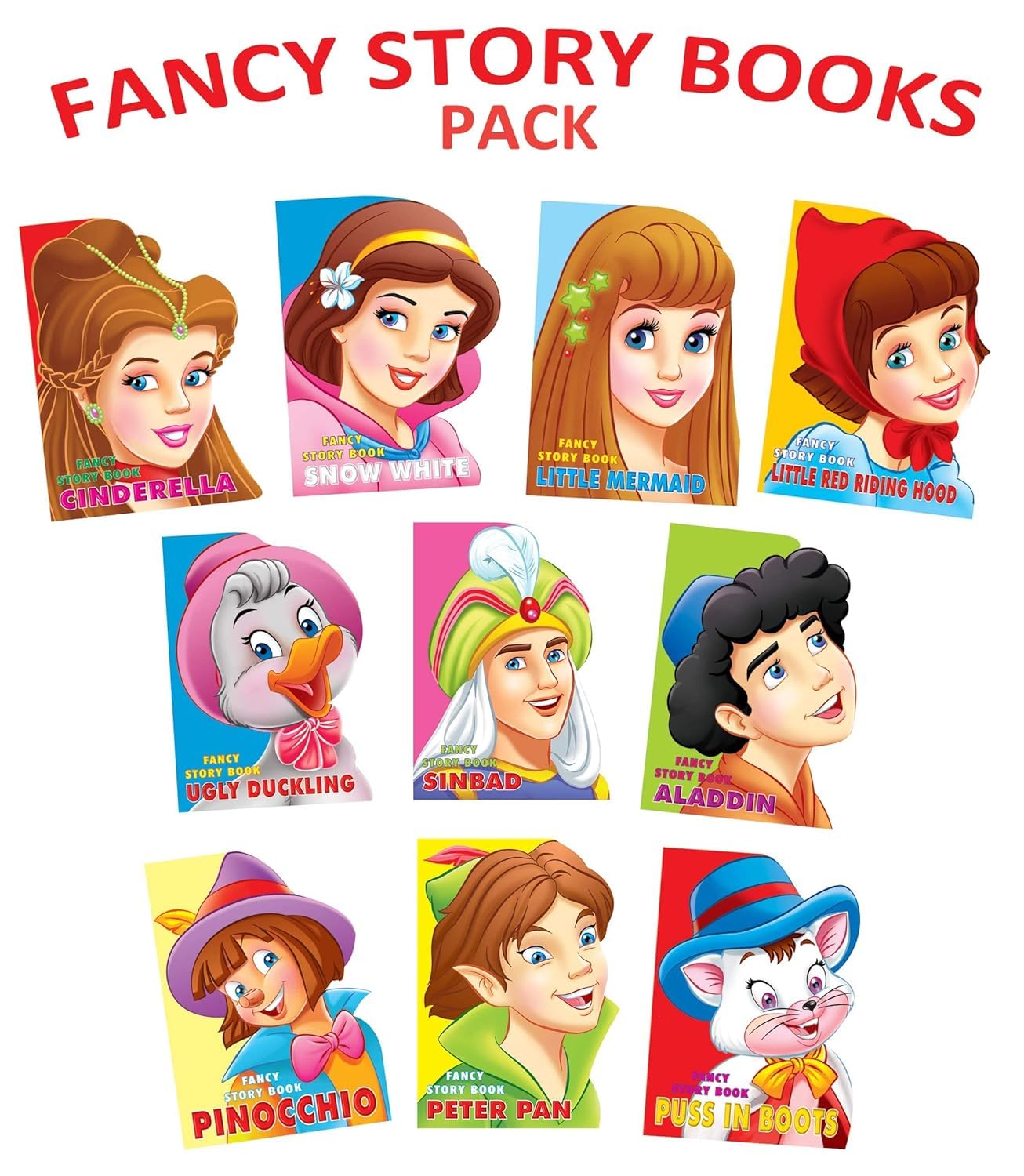 Fancy Story Board Books Set of 10 for Kids Age 38 Years  Classic Tales Including Cinderella, Snow White, Little Mermaid, Littl