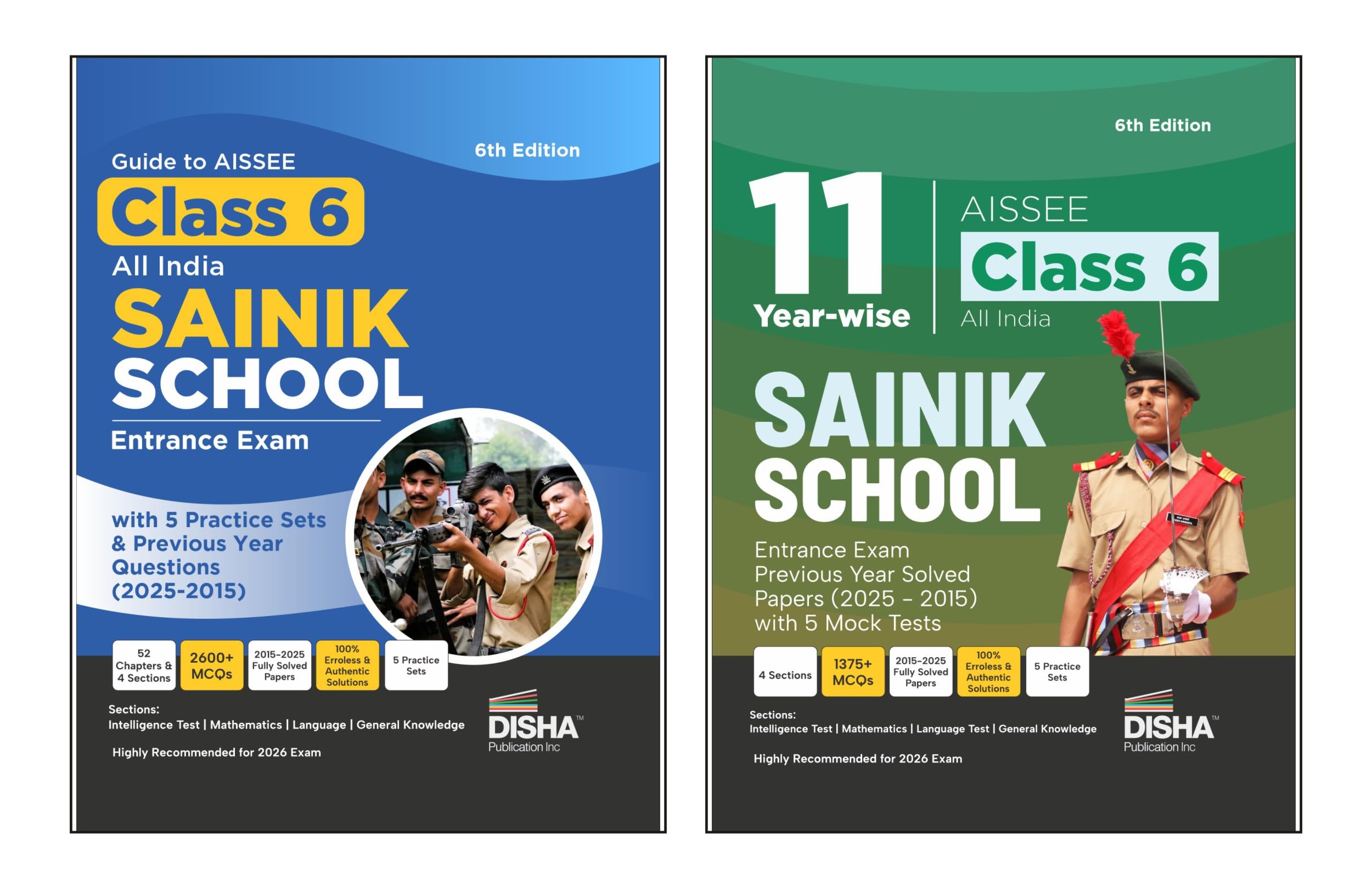 Disha Combo (Set Of 2 Books) Study Package For Aissee Class 6 All India Sainik School Entrance Exam  Guide + Previous Year Solv