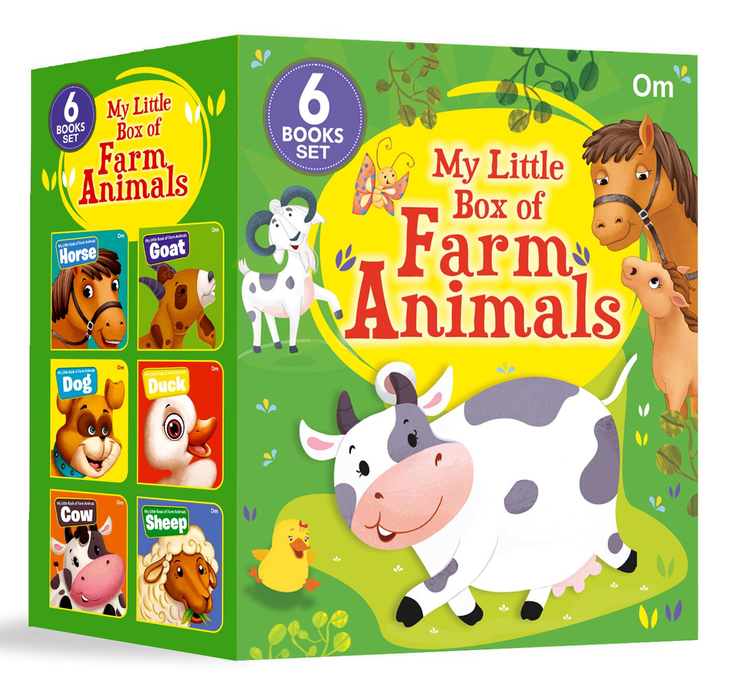 My Little Box of Farm Animals: Early Learning Farm Friends 6 Board Books for Kids | Includes Duck, Dog, Goat, Sheep, Cow & Horse